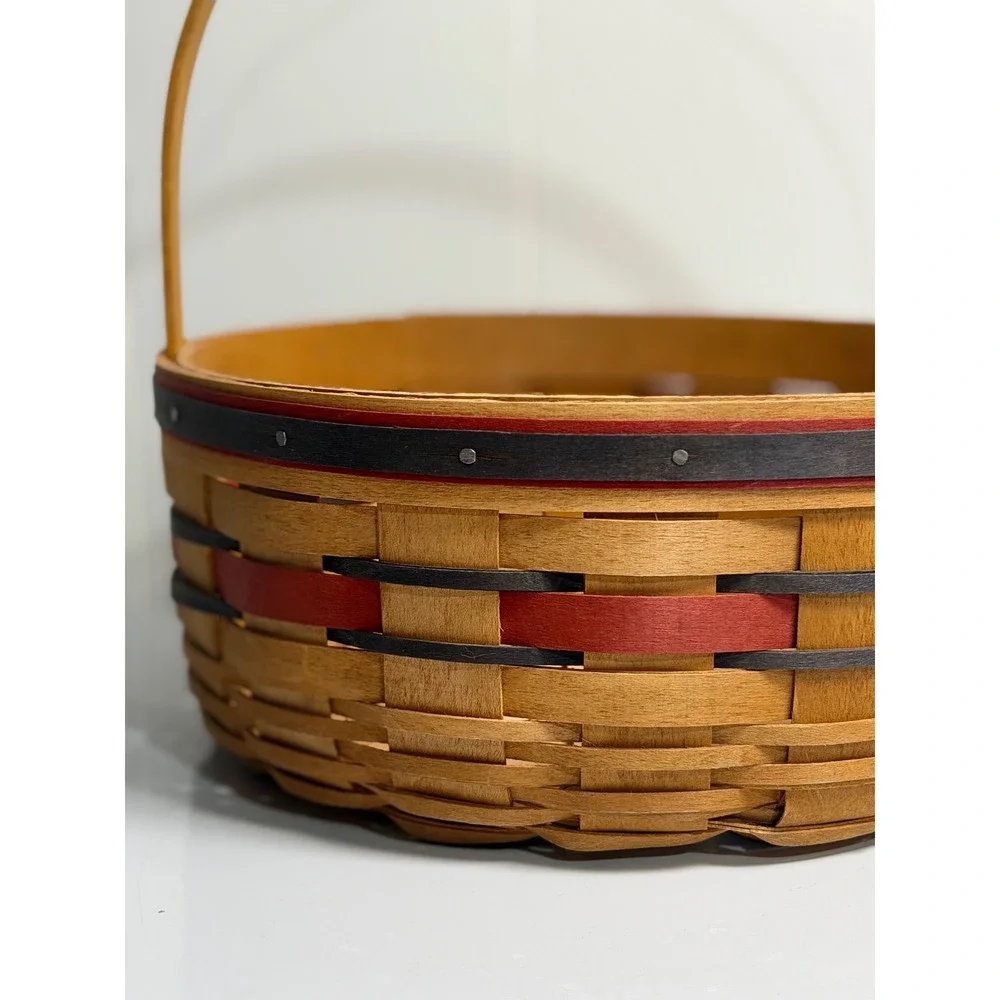 Longaberger‎ Basket Crisco American Cookie Celebration Basket Brown Red Round